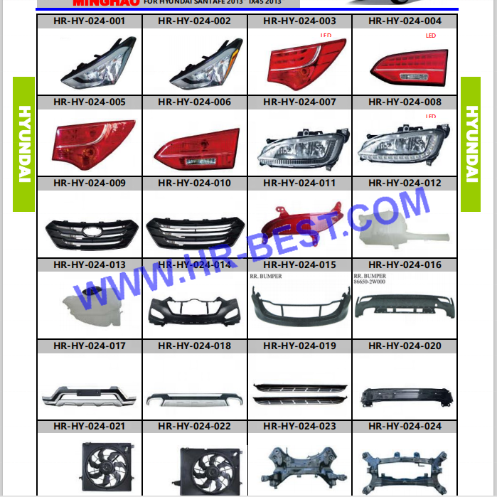 Factory wholesale black Front bumper grille for HYUNDAI SANTA FE 2013 auto parts grill Auto grid