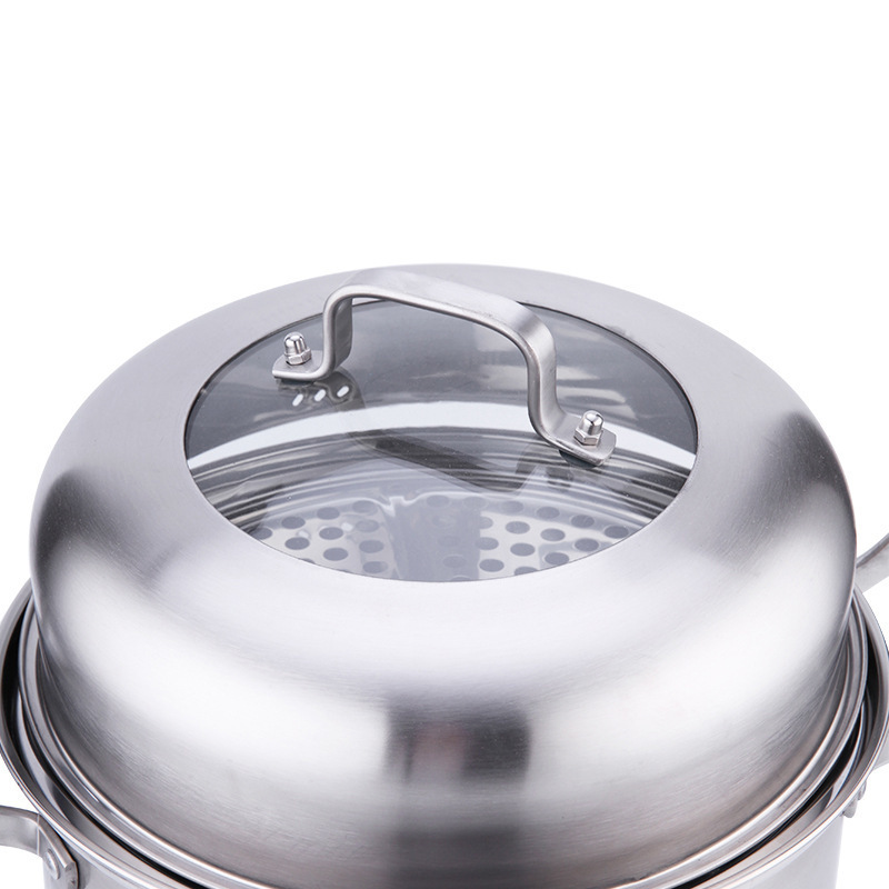 Steamer Pot 2-layer Food Steamer Cooking Pot Hot Sale High Quality 304 Material Kitchen Stainless Steel