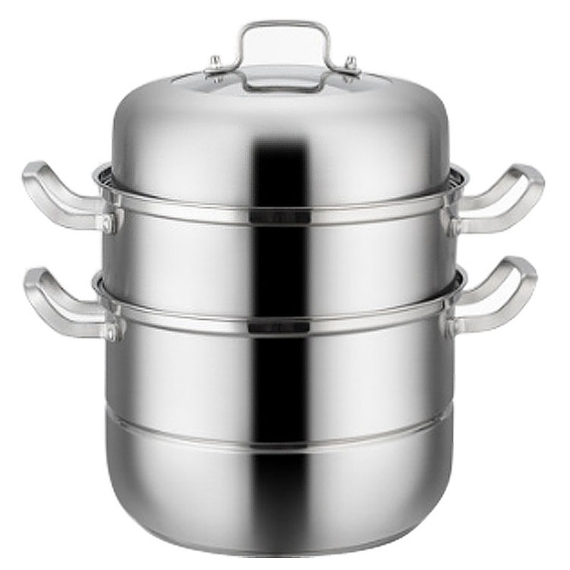 Steamer Pot 2-layer Food Steamer Cooking Pot Hot Sale High Quality 304 Material Kitchen Stainless Steel