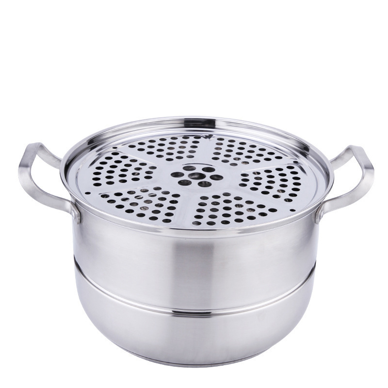 Steamer Pot 2-layer Food Steamer Cooking Pot Hot Sale High Quality 304 Material Kitchen Stainless Steel