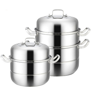 Steamer Pot 2-layer Food Steamer Cooking Pot Hot Sale High Quality 304 Material Kitchen Stainless Steel