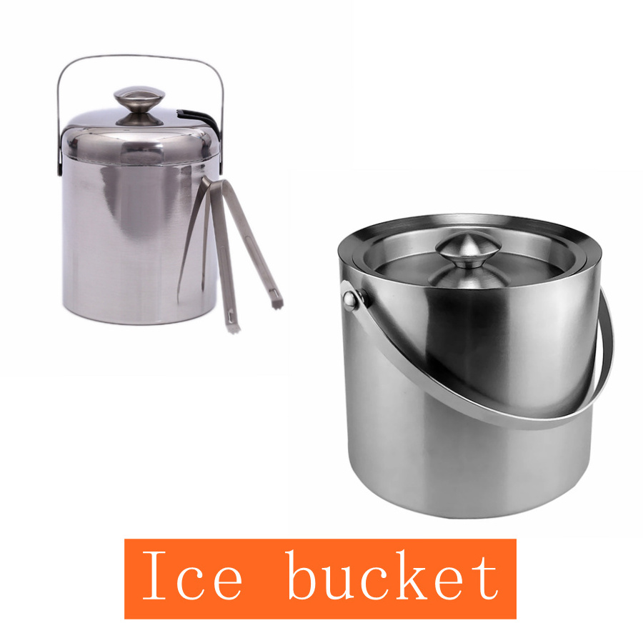 Water Bucket with Handle Water Pail with Lid High Quality 410 201 Stainless Steel Metal Carton BUCKETS Oval Inox Ice Bucket