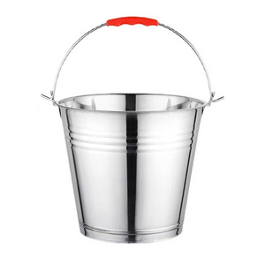 Water Bucket with Handle Water Pail with Lid High Quality 410 201 Stainless Steel Metal Carton BUCKETS Oval Inox Ice Bucket