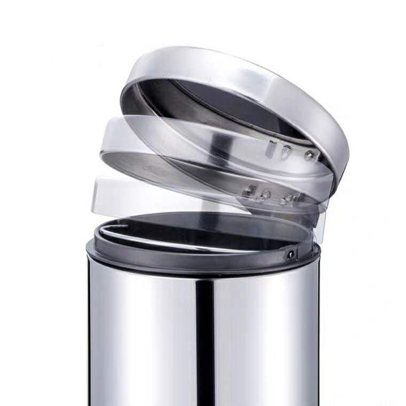 Cheap Pedal Bin Metal Bucket Round Brushed Stainless Steel Step Trash Can Waste bin