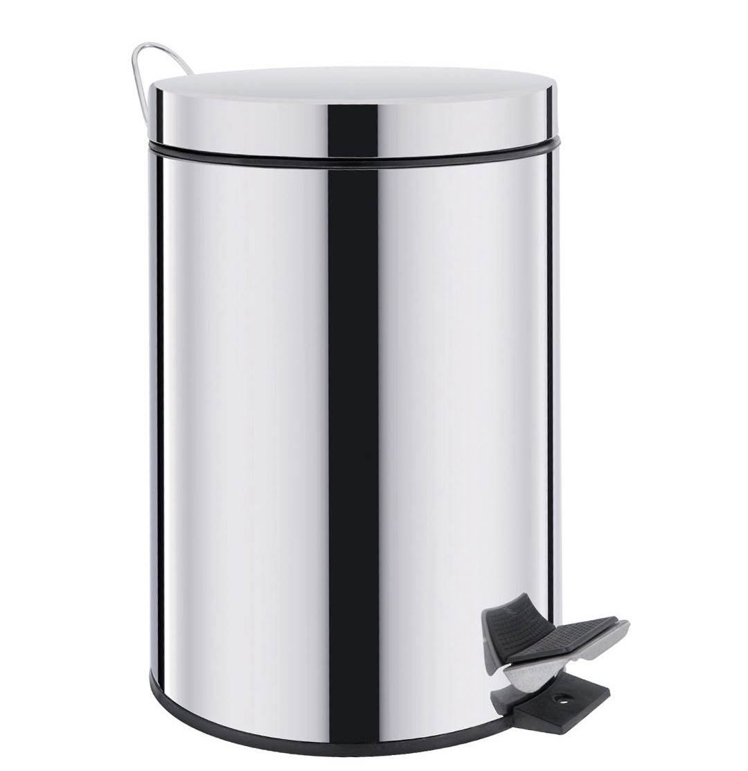 Cheap Pedal Bin Metal Bucket Round Brushed Stainless Steel Step Trash Can Waste bin