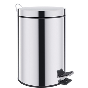 Cheap Pedal Bin Metal Bucket Round Brushed Stainless Steel Step Trash Can Waste bin