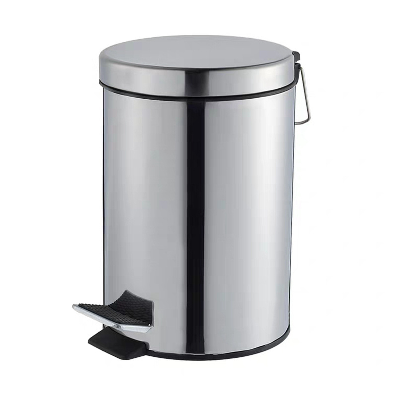 Cheap Pedal Bin Metal Bucket Round Brushed Stainless Steel Step Trash Can Waste bin