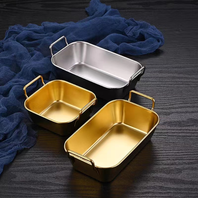 Wholesale Luxury Royal Modern Restaurant Plate Stainless Steel Custom Serving Pizza Tray Plate Dish Dinner Plates