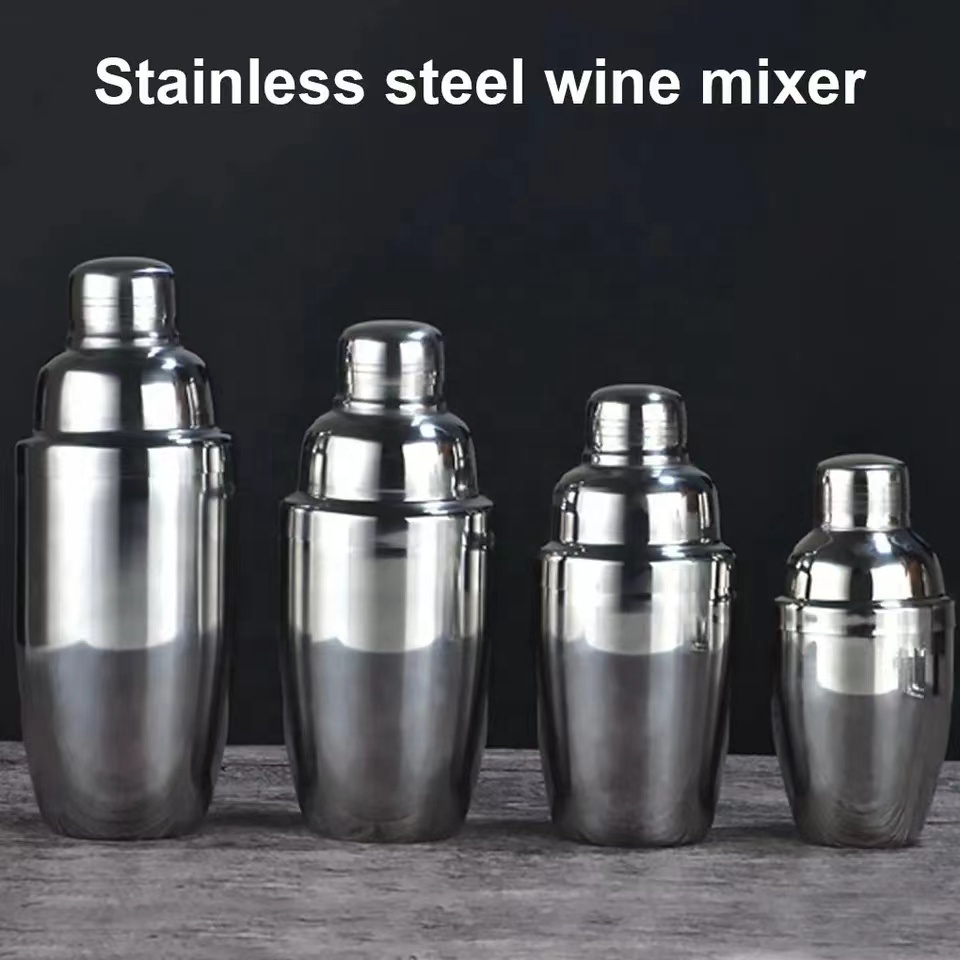 Stainless Steel Cocktail Shaker 250/350/550/750/1000ml Bar tools Built-In Bartender Strainer Bottle Martini Shaker Cup