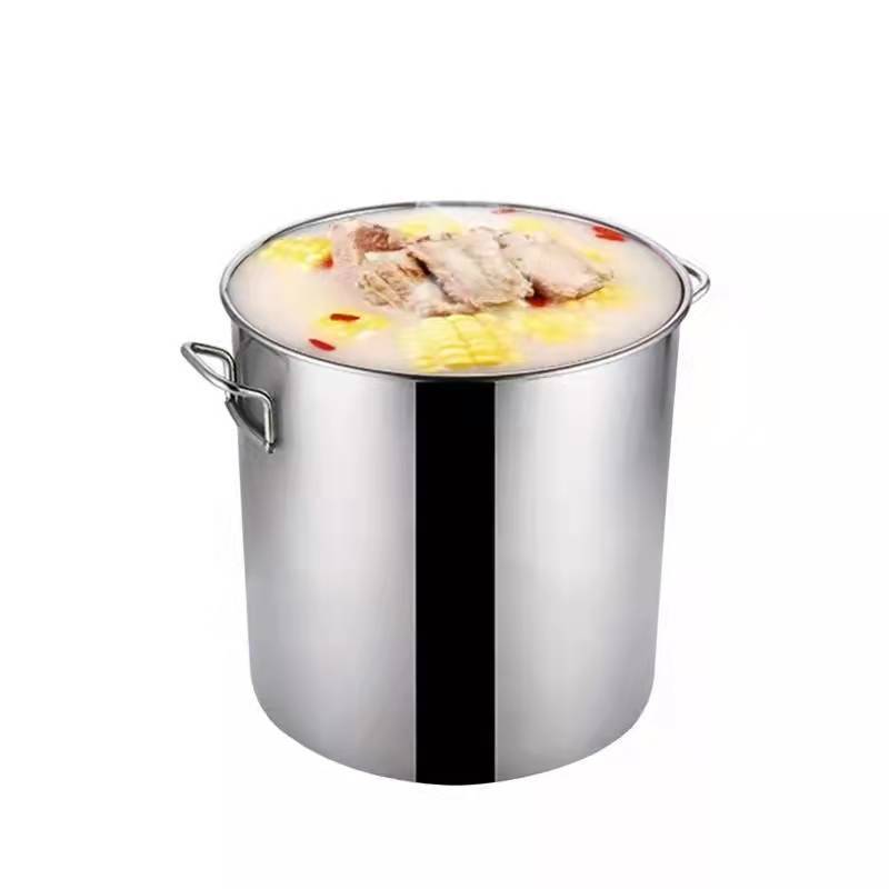 Hotel Supplies Soup Pot Stainless Steel Stock Pot Stainless Steel Large Commercial Cooking Pots with Cover for Restaurant