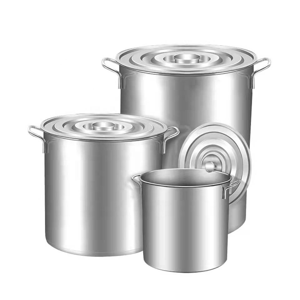 Hotel Supplies Soup Pot Stainless Steel Stock Pot Stainless Steel Large Commercial Cooking Pots with Cover for Restaurant