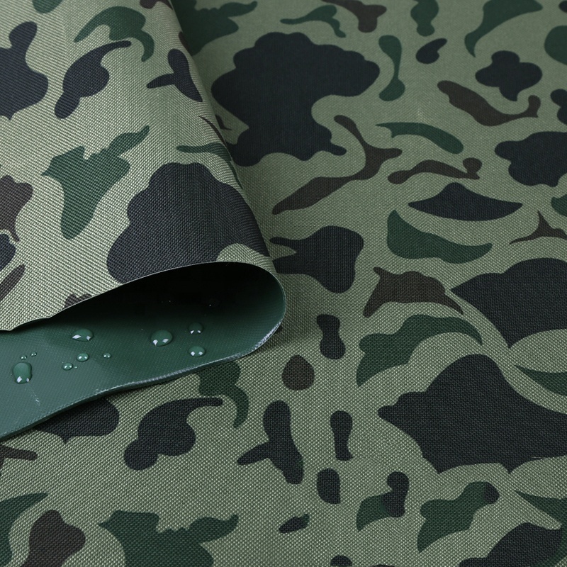 Free sample 600 denier polyester fabric 600D PVC Camouflage Waterproof Oxford Fabric for Tent Luggage bag