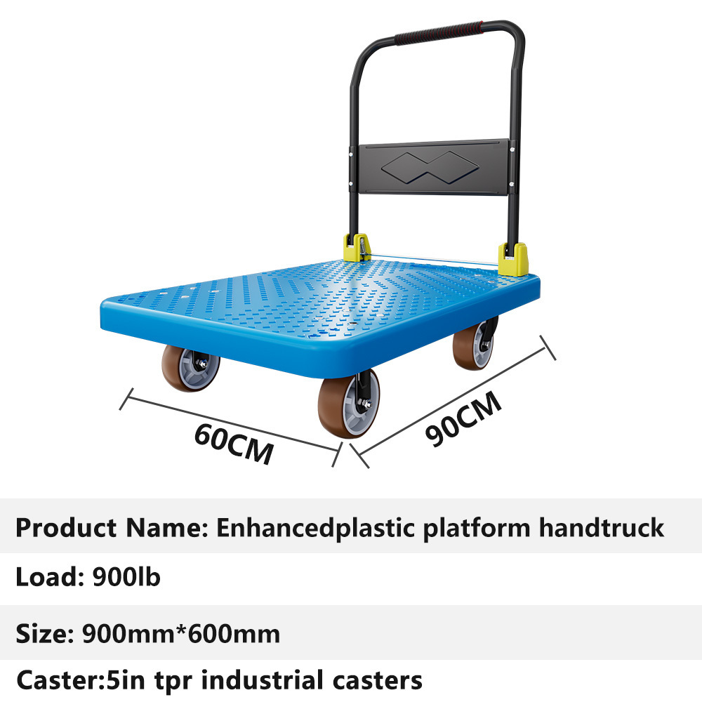 New Design Silent industry Caster wheel 900lbs load capacity foldable heavy duty platform hand truck hand carts trolleys