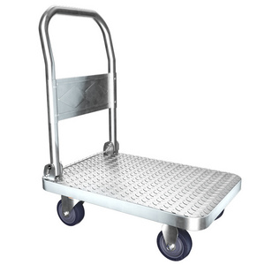 70*50mm load 300kg Platform Hand Trucks Industrial logistics steel hand truck dolly Trolley with Mute wheels