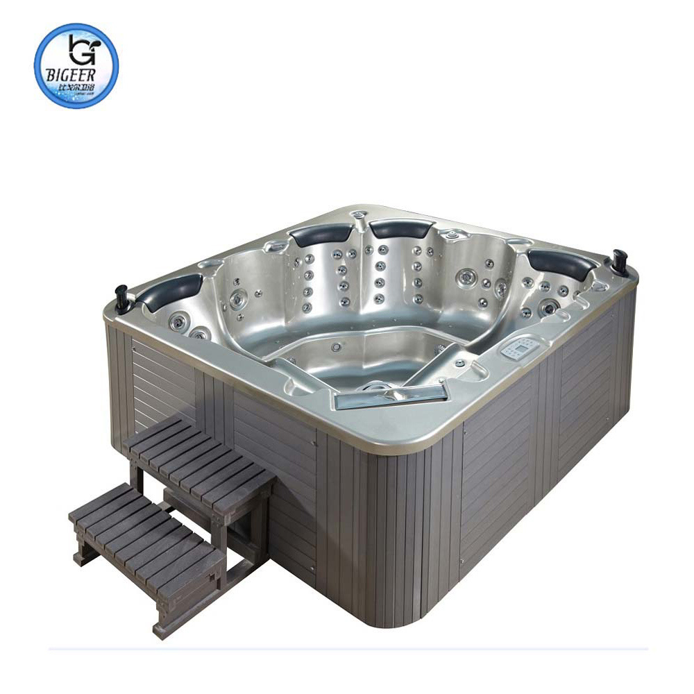 2023 Bigeer BG-8520 6 Person Hot Bath Swim Spa Tub Whirlpools with massage jets