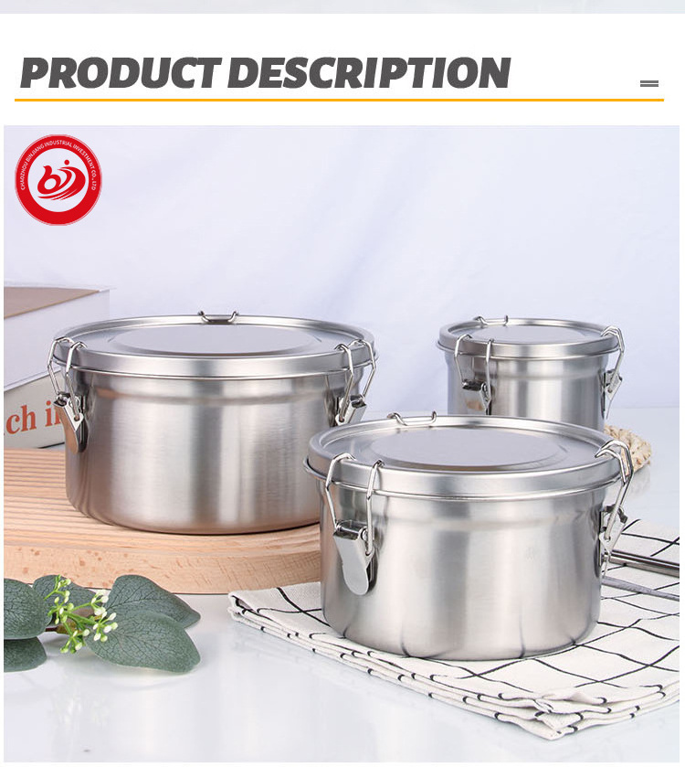 lunch box eco-frindly sealed portable 304 stainless steel food container box with lid Wholesale camping snack leakproof