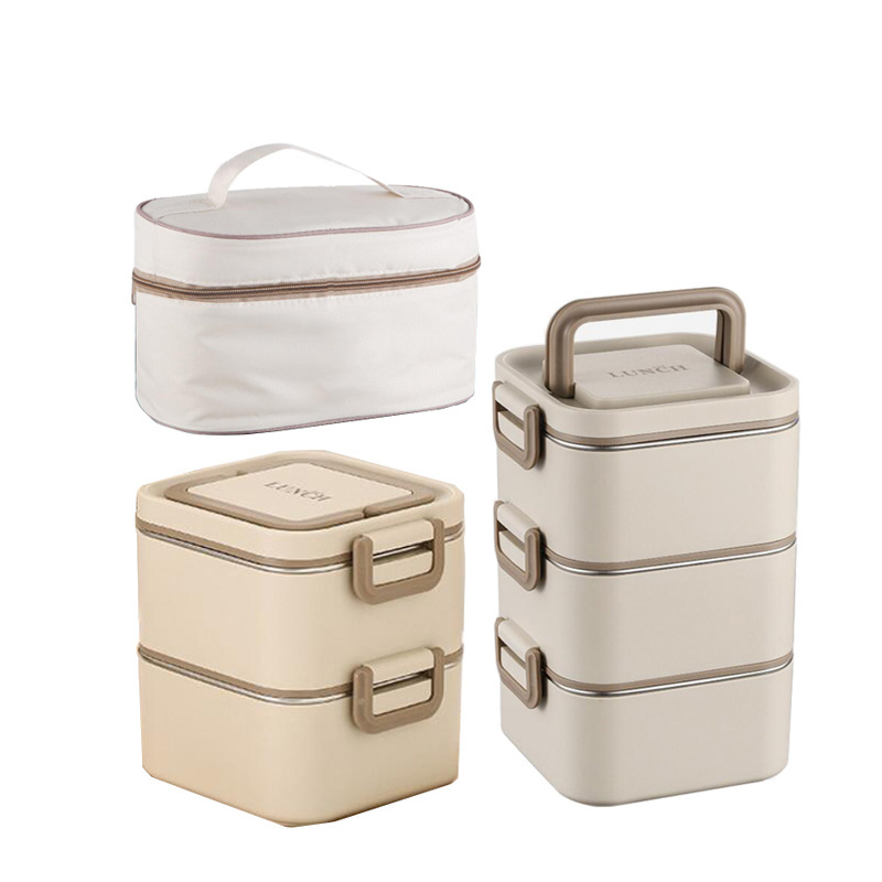 Japanese Style square Stainless steel 304 Vacuum Insulated food container Thermos Food storage container