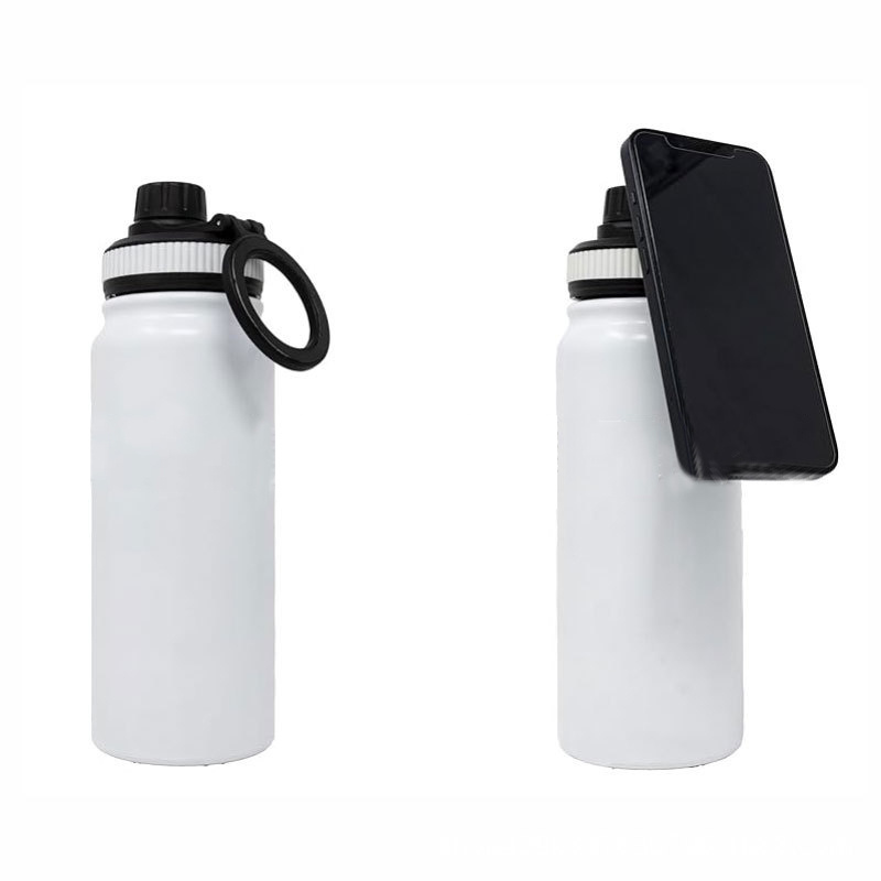 NEW Custom 600ML 800ML Gym Water Bottle With Magnetic Phone Holder Stainless Steel Water Bottle With Magnetic Cell Phone Holder