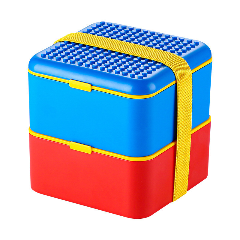 DIY Building Blocks Children kids Creative Fruit Salad Colorful Cartoon Cute Irregular Plastic Bento Lunch Box Food Containers