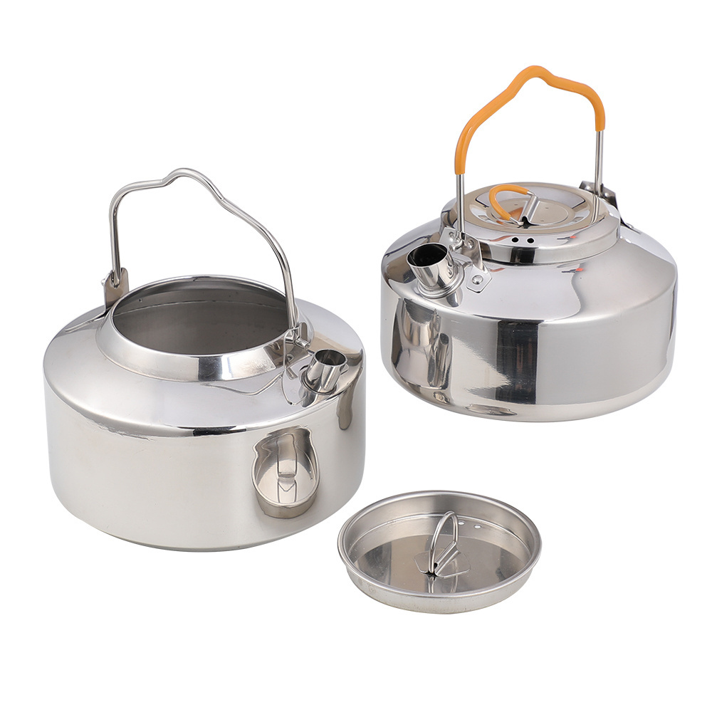 Hot Sale Portable Stainless Steel Outdoor Kettle Coffee Pot Metal Camping Teapot for Boiling Water Popular Stove Wild Camping