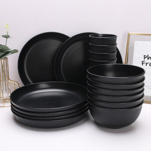 12pcs set Eco Friendly Biodegradable Wheat Straw recycle material household Food rice soup bowl and vegetable plate