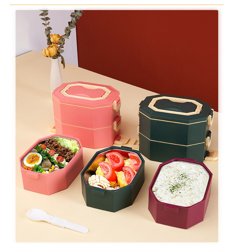 Wholesale stainless steel 304 leakproof food storage container kids metal tiffin lunch box with lid