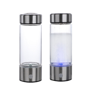 2024 New Custom Logo Portable 420ml Rechargeable Hydrogen-Rich Glass Hydrogen Ionizer Generator Water Bottle for Novelty Gifts