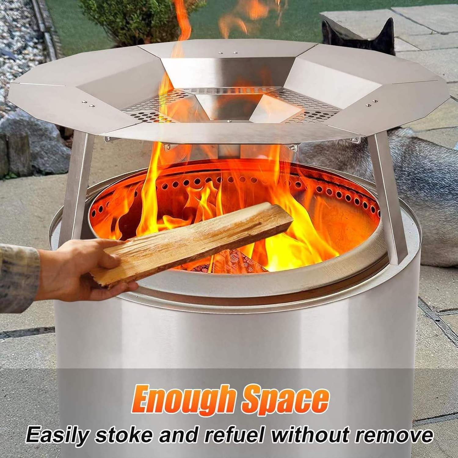 Stainless Steel Smokeless Firewood Stove Fittings Heat Conducting Plate for Outdoor Camping fire pit Stove