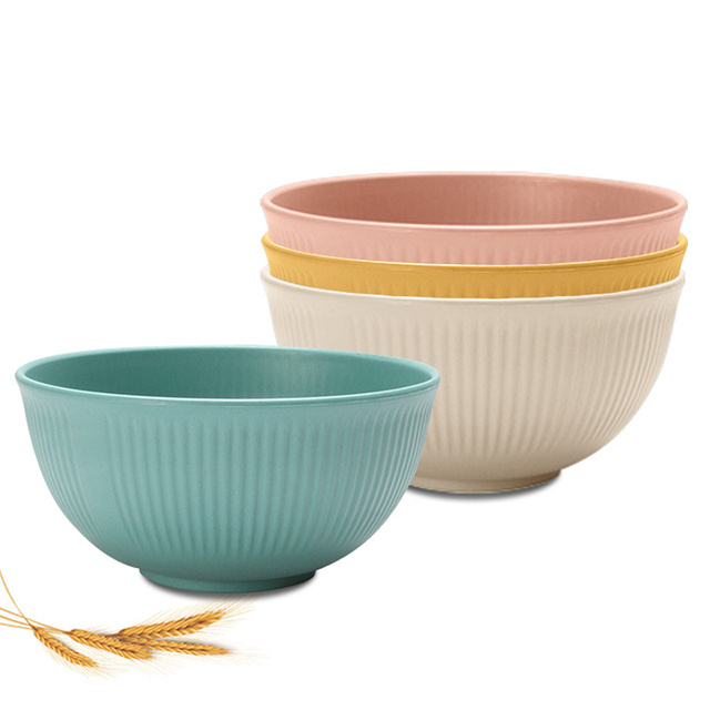 wholesale high capacity big bargain brand new catering plates retro  wheat straw dinnerware bowl set