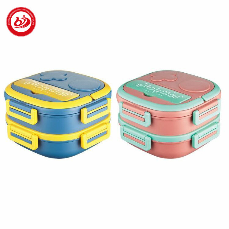 microwave hot box food container box stainless steel plastic insulated  bento lunch box for kids school with cutlery