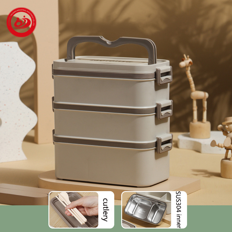 Japanese Style multi layer 304 Stainless Steel  Airtight Food Storage Container Leakproof Insulated Thermal Tiffin Lunch Box