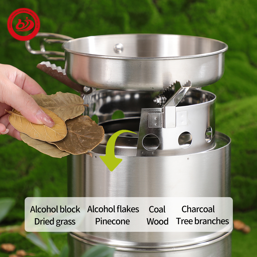 Portable Outdoor Camping Fire Pit Stainless Steel Camping Stove Portable Winter Heating Stove trivet firewood stove for cooking