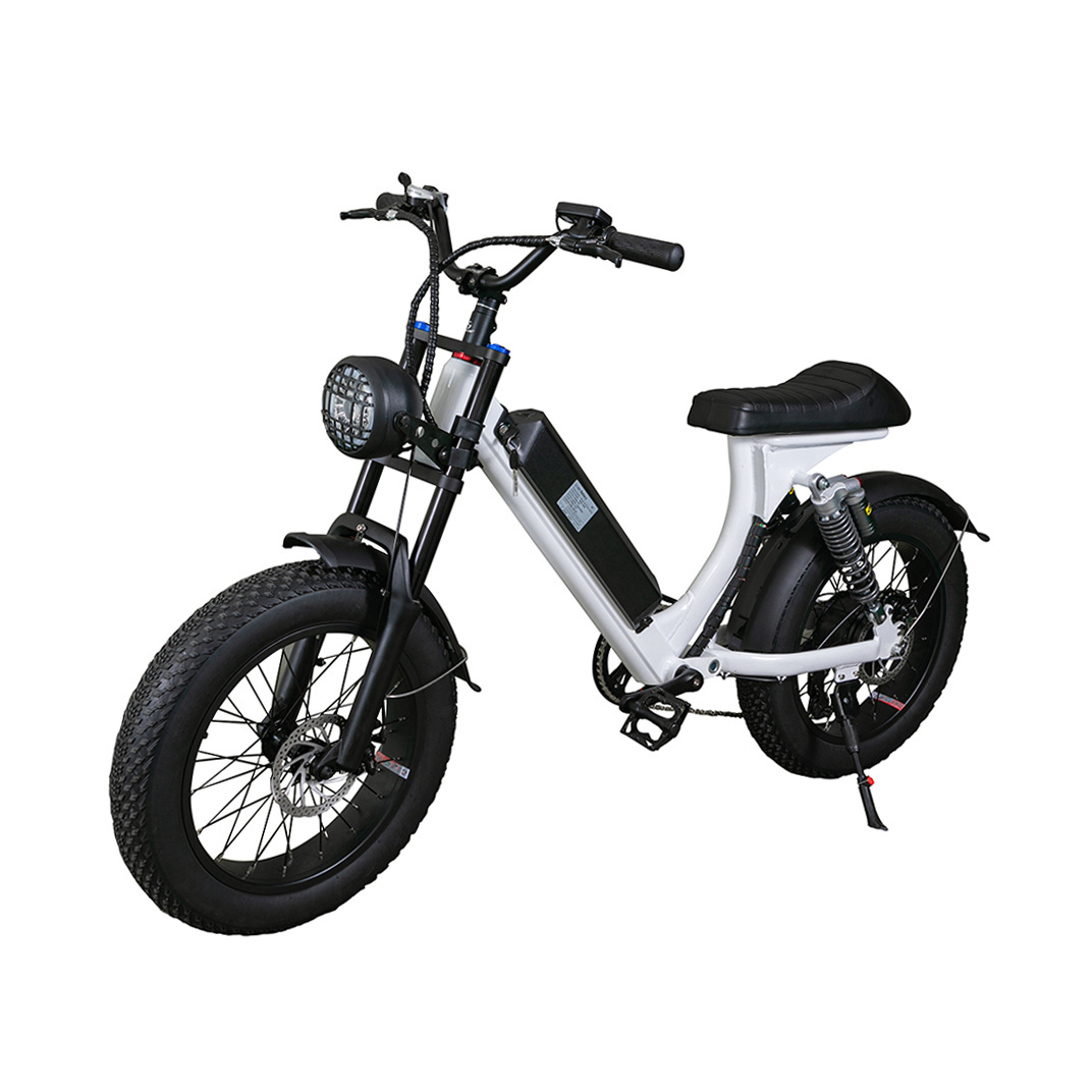 New Moped Style Scrambler Fat Tire 1000w Electric Bicycle Motorcycle Double Suspension Ebike