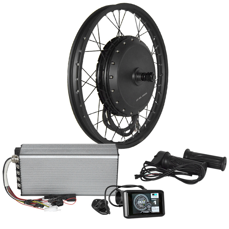 19 to 24 inch wheel 72v 60v dc hub motor 10000w 12000w electric motorcycle conversion kit with battery and disc brake