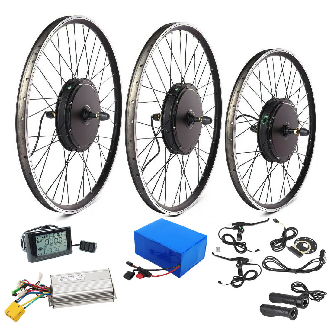 27.5 inch wheel fat tire 48v 1000w 15000w 2000w brushless rearless rear hub motor electric bike conversion kit