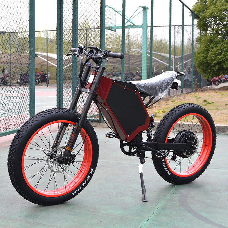 BLDC motor 5000W Fat Tire Electric Bike 44Ah48V Oil Brake Full Suspension Steel Frame  Dual Battery Ebike