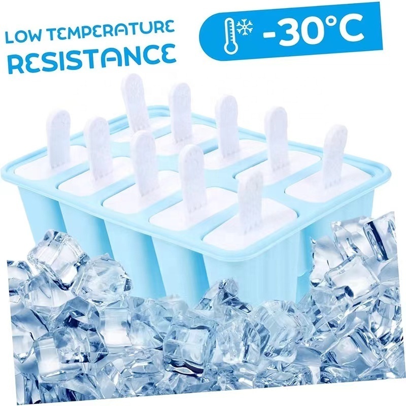 The 6-lattice silicone Popsicle molds are reusable and easy to release DIY homemade ice cream and children's food tools