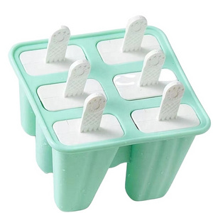 The 6-lattice silicone Popsicle molds are reusable and easy to release DIY homemade ice cream and children's food tools