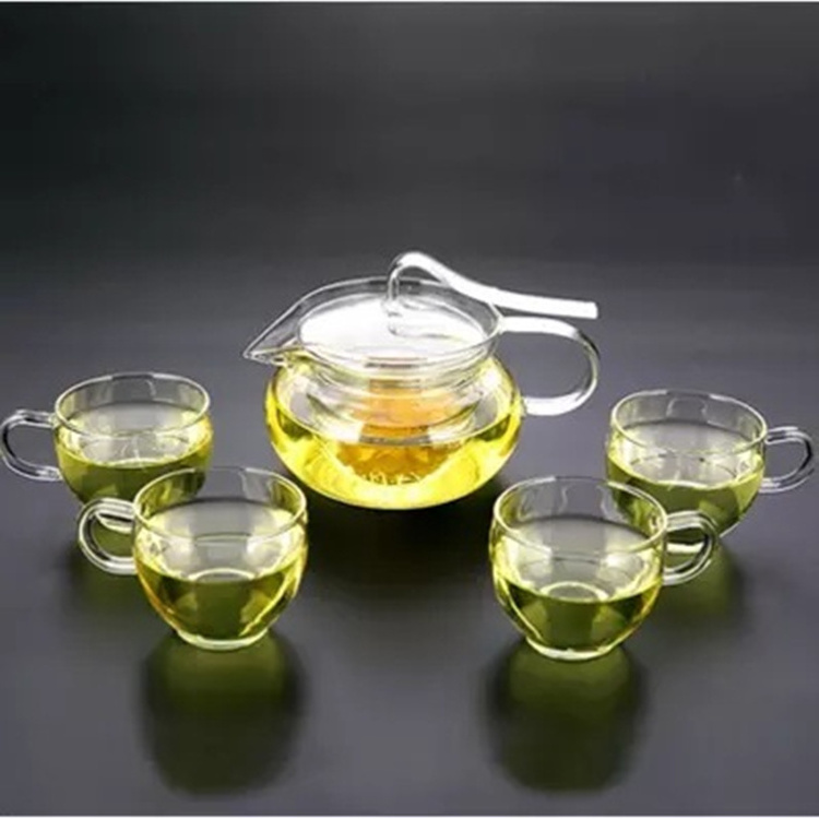 450ml Cute Flower Tea Maker Clear Heat Resistant Borosilicate Glass Teapot with Strainer & Handle