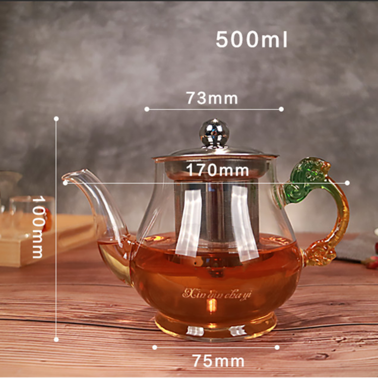 Thickened heat and high temperature resistant glass teapot electric ceramic oven stainless steel scented tea dragon handle pot