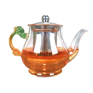 Thickened heat and high temperature resistant glass teapot electric ceramic oven stainless steel scented tea dragon handle pot