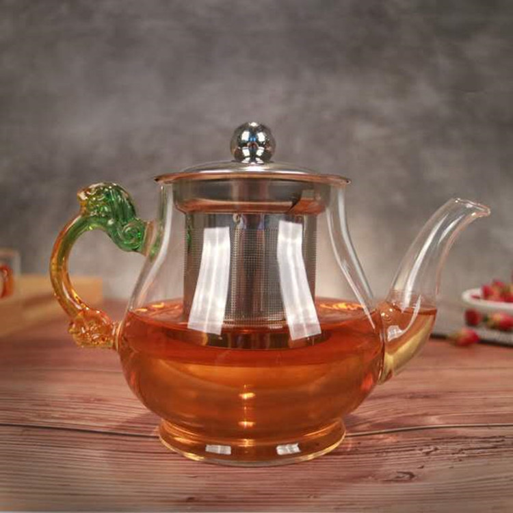 Thickened heat and high temperature resistant glass teapot electric ceramic oven stainless steel scented tea dragon handle pot