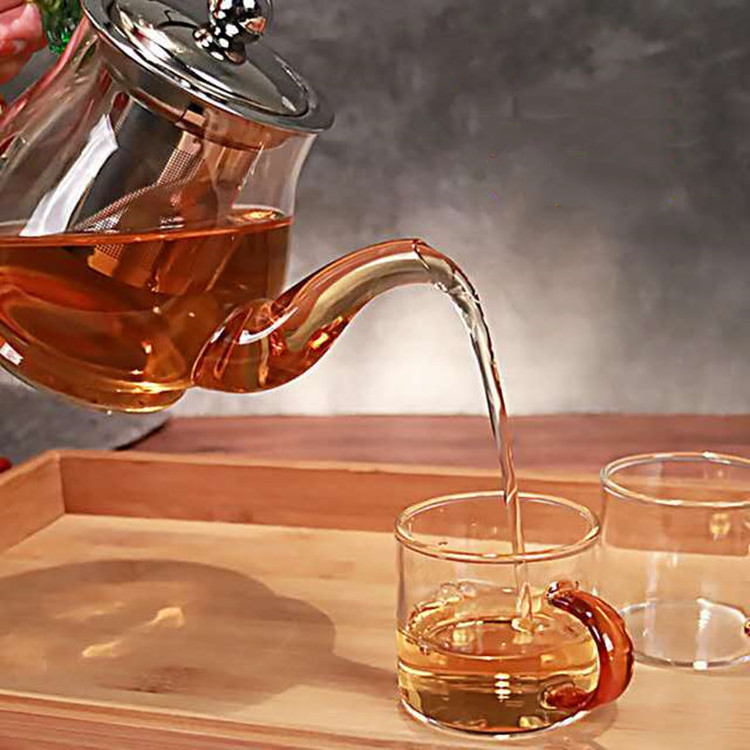 Thickened heat and high temperature resistant glass teapot electric ceramic oven stainless steel scented tea dragon handle pot