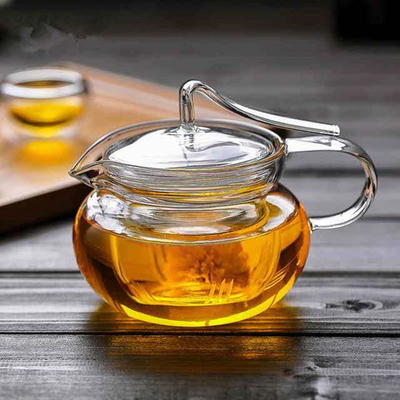 450ml Cute Flower Tea Maker Clear Heat Resistant Borosilicate Glass Teapot with Strainer & Handle