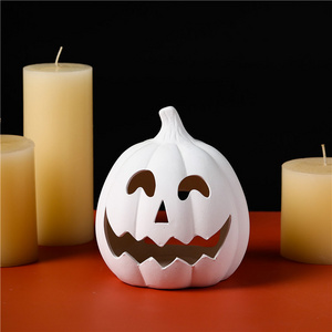 Hot selling halloween decoration candle jars creative pumpkin ceramic diy color candle holders