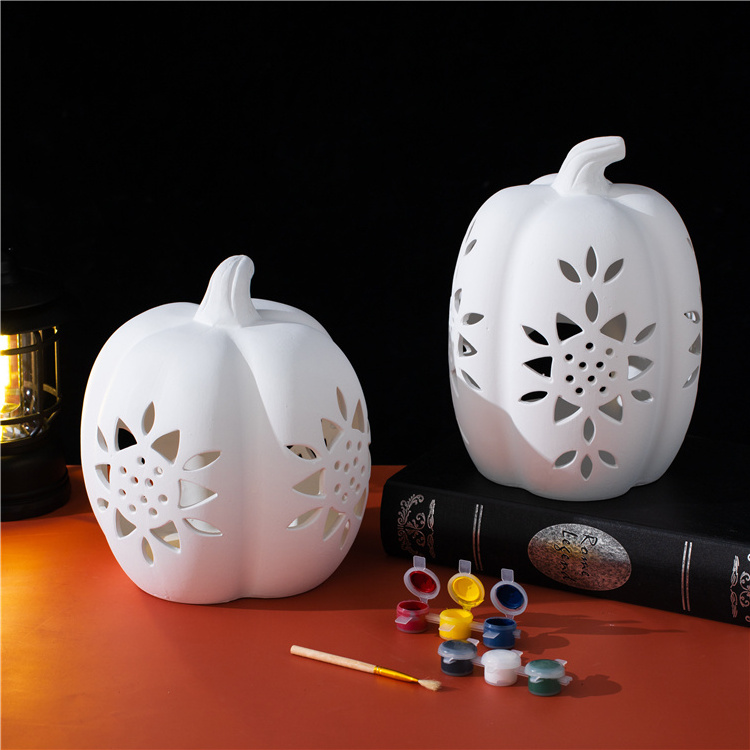 High quality modern craft home decoration item halloween gift pumpkin ceramic halloween decoration