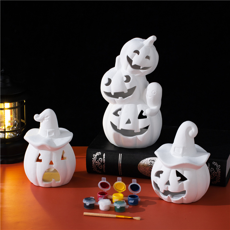 High quality modern craft home decoration item halloween gift pumpkin ceramic halloween decoration