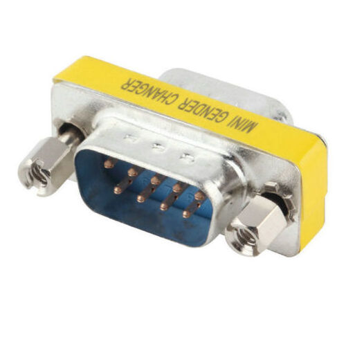 Mini Gender Changer DB9 Connector RS232 Serial Cable 9Pin Male to Male Female to Female for PC Computer Data Transfer