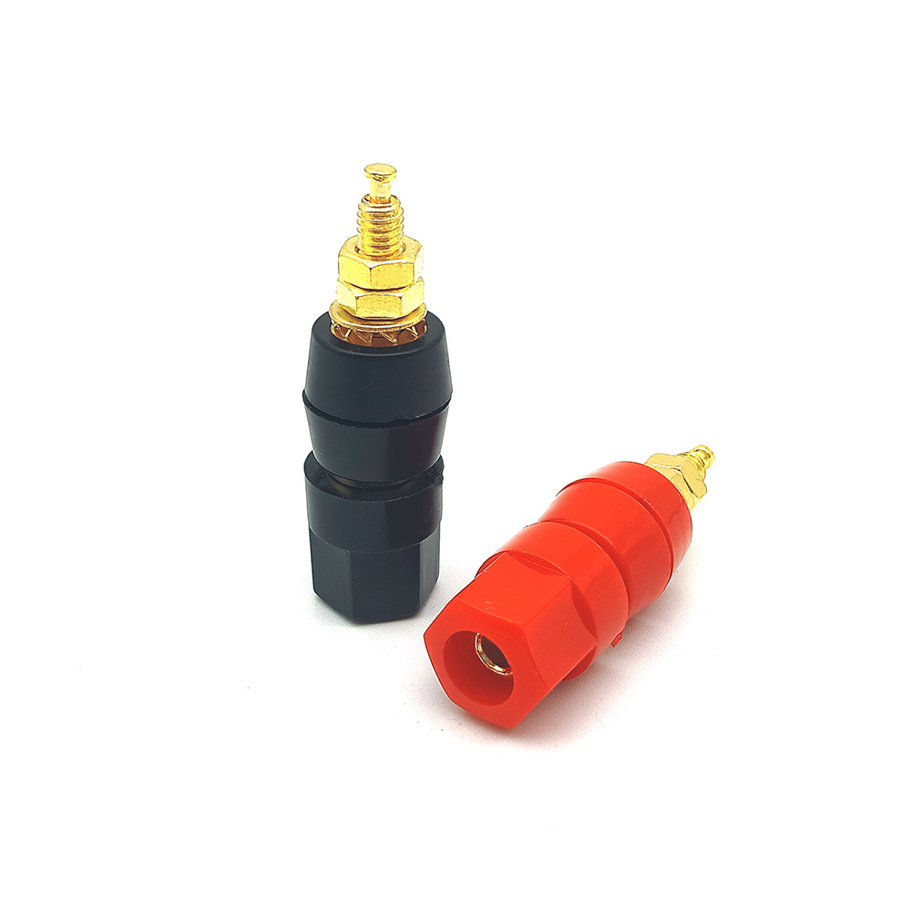 Red Black 4mm Speaker Jack Connector Banana Plug Amplifier Terminal Binding Post