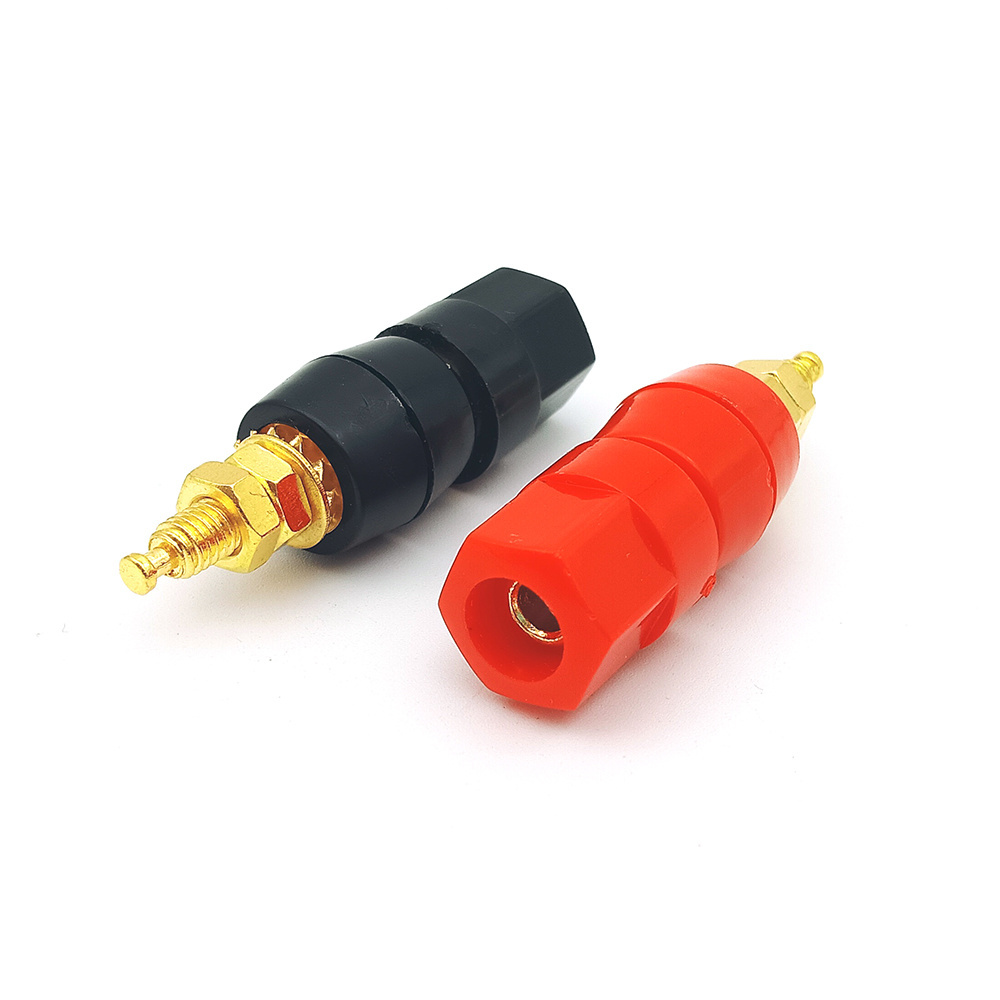 Red Black 4mm Speaker Jack Connector Banana Plug Amplifier Terminal Binding Post